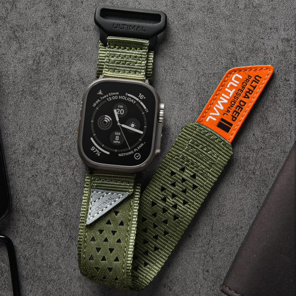 ULTIMAL Apple Watch Ultra 4 Naylon Kay�� -Military Green