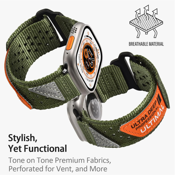 ULTIMAL Apple Watch Ultra 4 Naylon Kay�� -Military Green