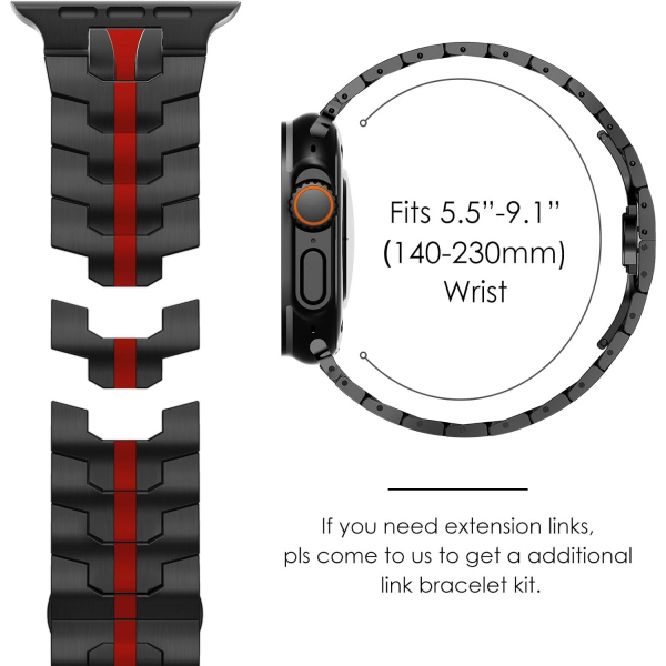 CHANCHY Apple Watch Ultra 4 �elik Kay��-Black Red