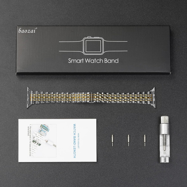 baozai Apple Watch Ultra 4 �elik Kay�� -Silver Gold