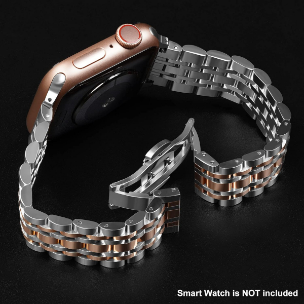 baozai Apple Watch Ultra 4 �elik Kay�� -Silver Rose Gold
