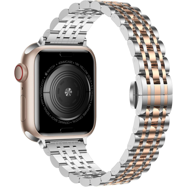 baozai Apple Watch Ultra 4 �elik Kay�� -Silver Rose Gold