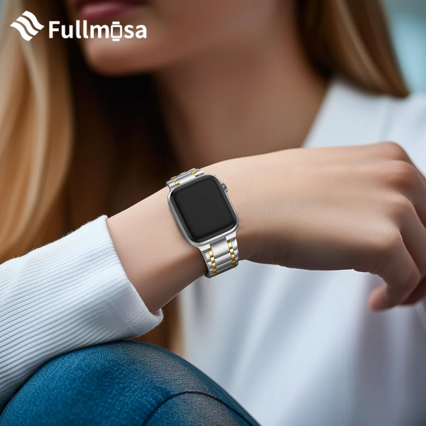 Fullmosa Apple Watch Ultra 4 �elik Kay��-Silver And Gold