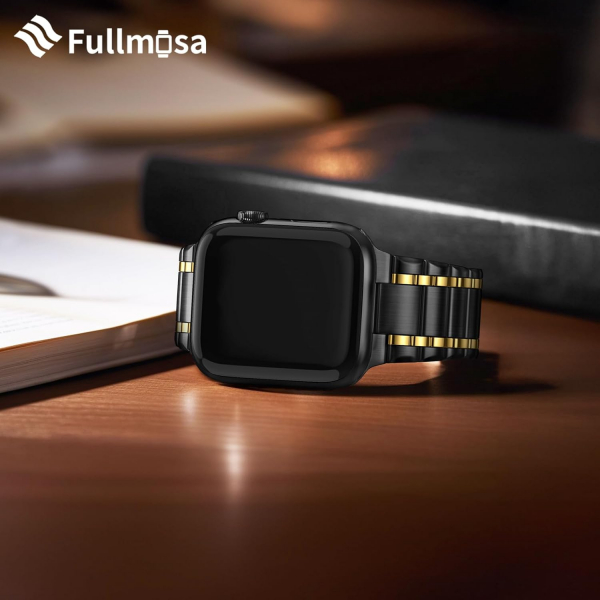 Fullmosa Apple Watch Ultra 4 �elik Kay��-Black And Gold