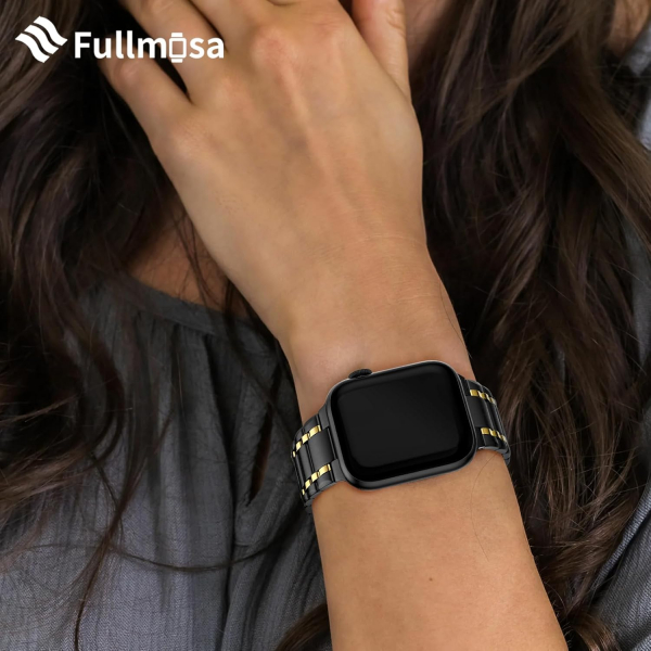 Fullmosa Apple Watch Ultra 4 �elik Kay��-Black And Gold