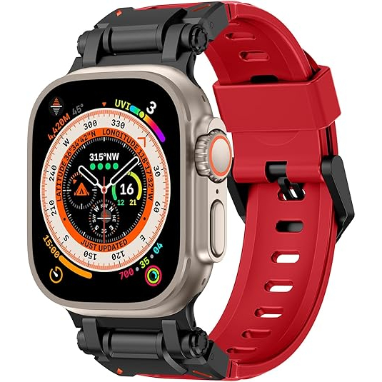 NewWays Apple Watch Ultra 4 �elik Kay��-Red