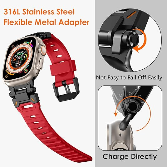 NewWays Apple Watch Ultra 4 �elik Kay��-Red