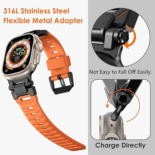 NewWays Apple Watch Ultra 4 �elik Kay��-Orange