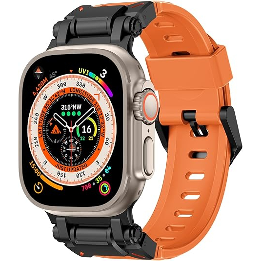 NewWays Apple Watch Ultra 4 �elik Kay��-Orange