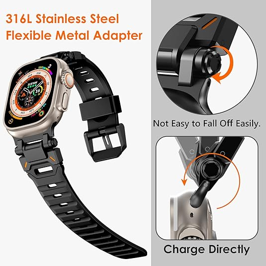 NewWays Apple Watch Ultra 4 �elik Kay��-Black