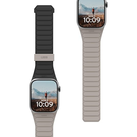 UAG Apple Watch Ultra 4 �ift Tarafl� Silikon Kay��-Black Titanium 