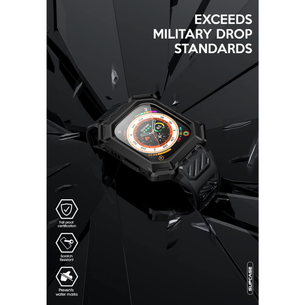 SUPCASE Apple Watch Ultra 4 K�l�f ve Kordon Seti-Black