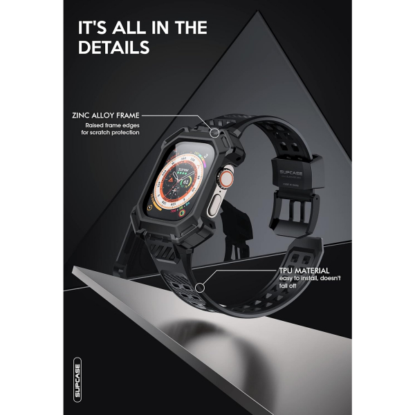 SUPCASE Apple Watch Ultra 4 K�l�f ve Kordon Seti-Black
