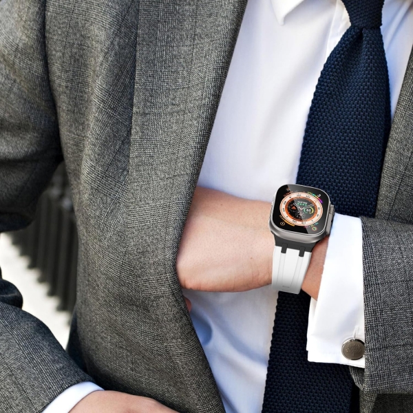 WINGLE Apple Watch Ultra 4 Silikon Kay��-White