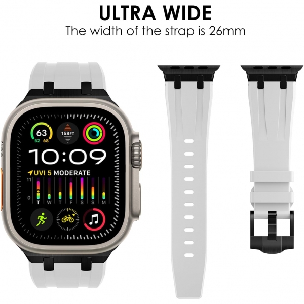WINGLE Apple Watch Ultra 4 Silikon Kay��-White