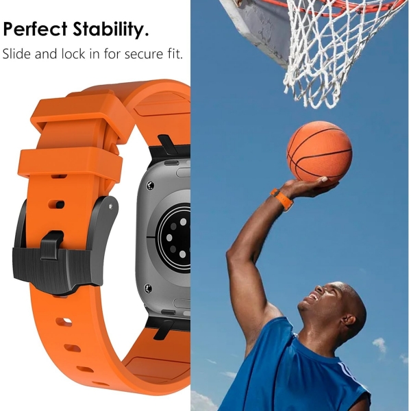 WINGLE Apple Watch Ultra 4 Silikon Kay��-Orange