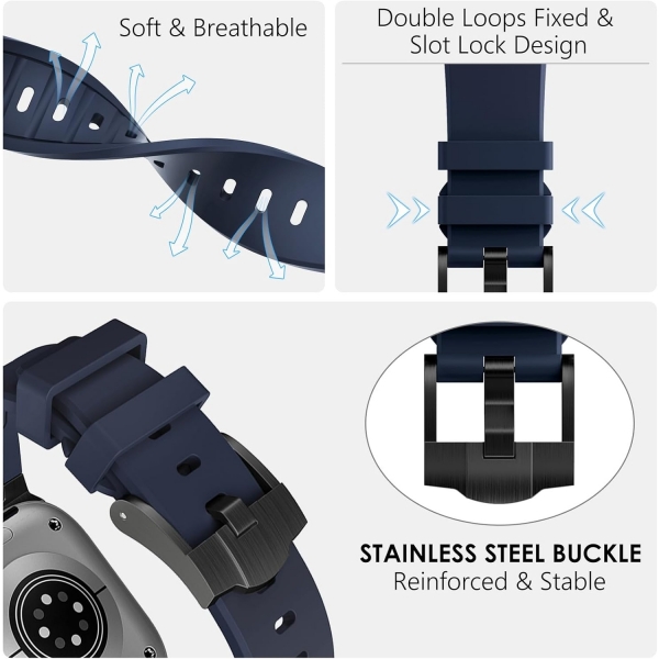 WINGLE Apple Watch Ultra 4 Silikon Kay��-Blue