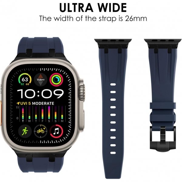 WINGLE Apple Watch Ultra 4 Silikon Kay��-Blue