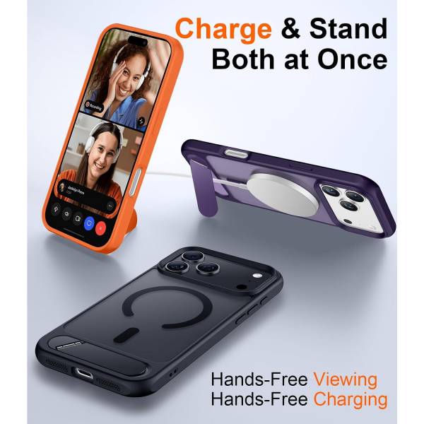 Temdan Manyetik iPhone 18 Pro Max Standl� K�l�f-Black