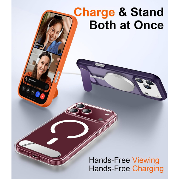 Temdan Manyetik iPhone 18 Pro Max Standl� K�l�f-Clear
