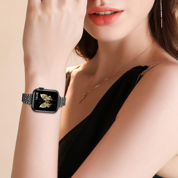 MioHHR Apple Watch Series 12 �elik Kay�� -Black