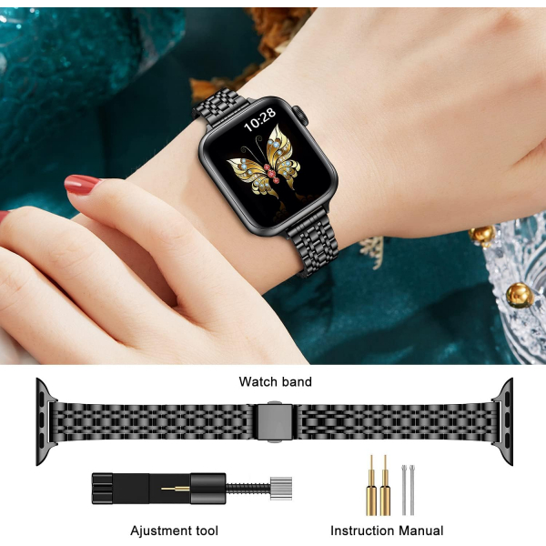 MioHHR Apple Watch Series 12 �elik Kay�� -Black