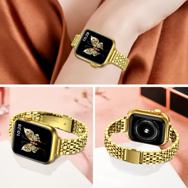 MioHHR Apple Watch Series 12 �elik Kay�� -Gold