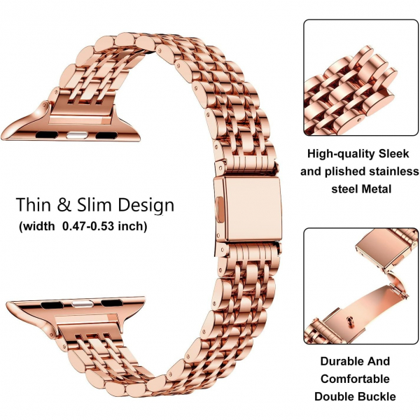 MioHHR Apple Watch Series 12 �elik Kay�� -Rose Gold