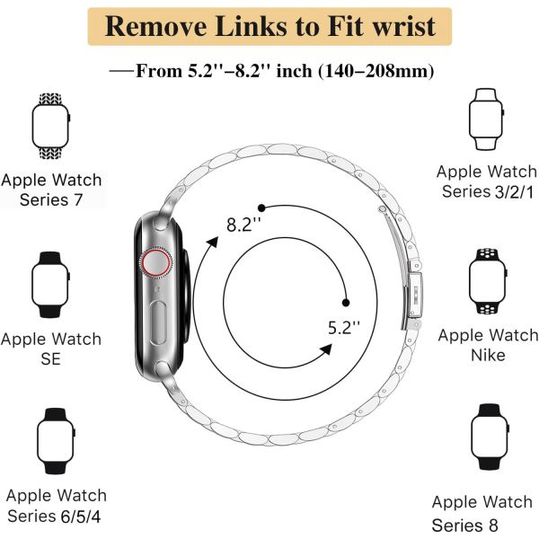 MioHHR Apple Watch Series 12 �elik Kay�� -Silver