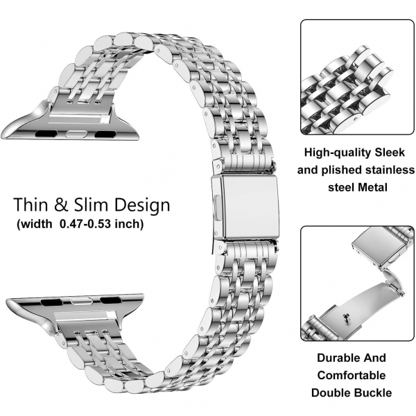 MioHHR Apple Watch Series 12 �elik Kay�� -Silver