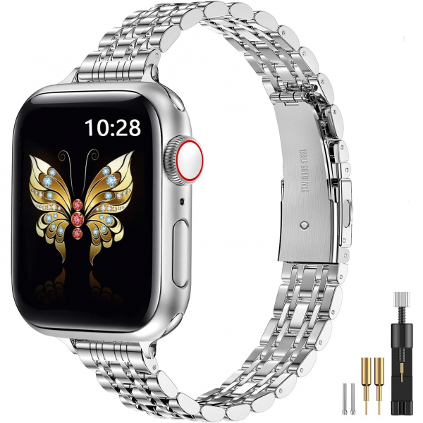 MioHHR Apple Watch Series 12 �elik Kay�� -Silver