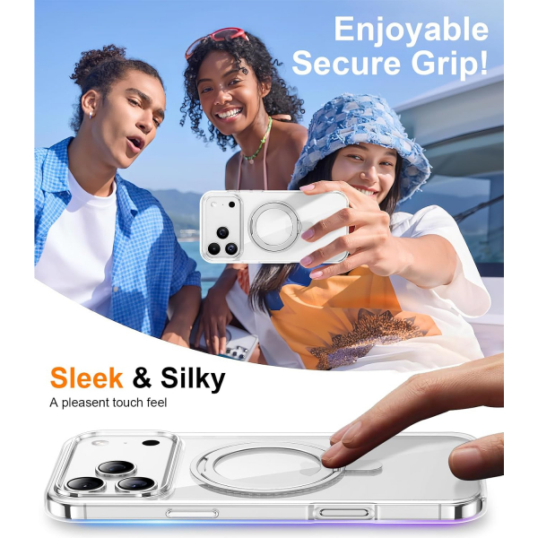 Temdan iPhone 18 Pro 360 Manyetik Standl� K�l�f-Clear