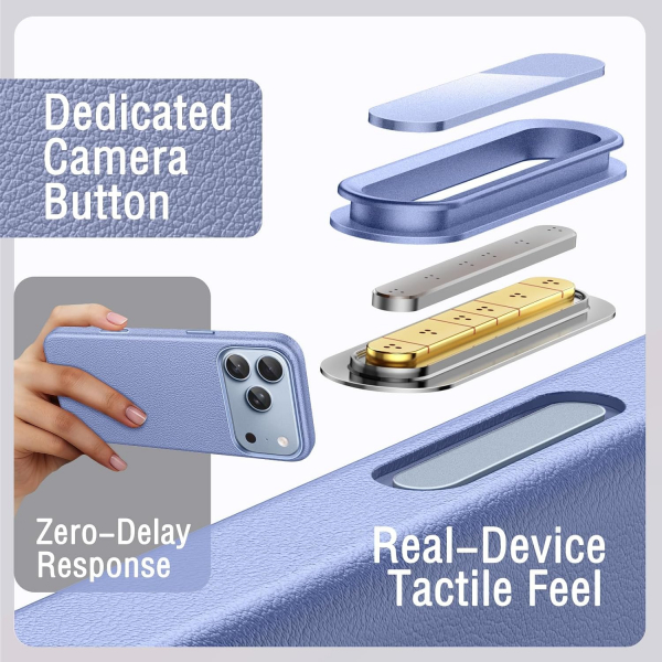 JETech iPhone 18 Pro Vegan Deri MagSafe K�l�f-Glacier