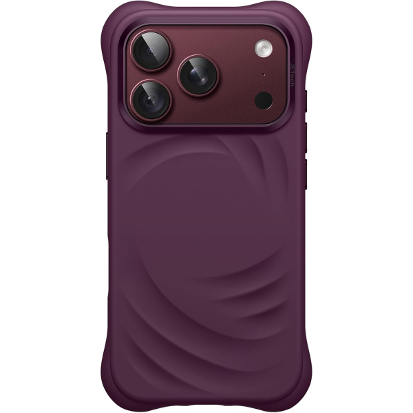 JETech iPhone 18 Pro Manyetik Silikon K�l�f-Dark Cherry