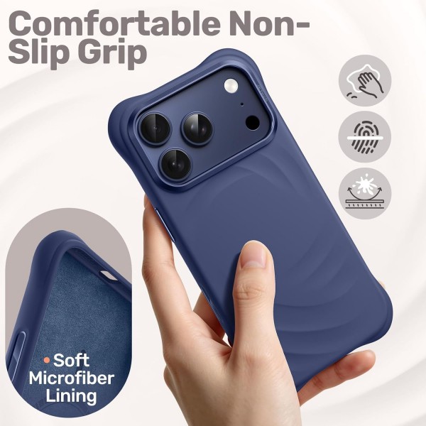 JETech iPhone 18 Pro Manyetik Silikon K�l�f-Deep Blue