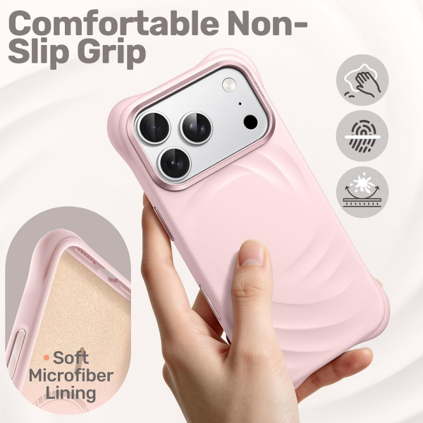 JETech iPhone 18 Pro Manyetik Silikon K�l�f-Light Pink