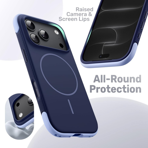 JETech iPhone 18 Pro Manyetik Silikon K�l�f-Deep Blue