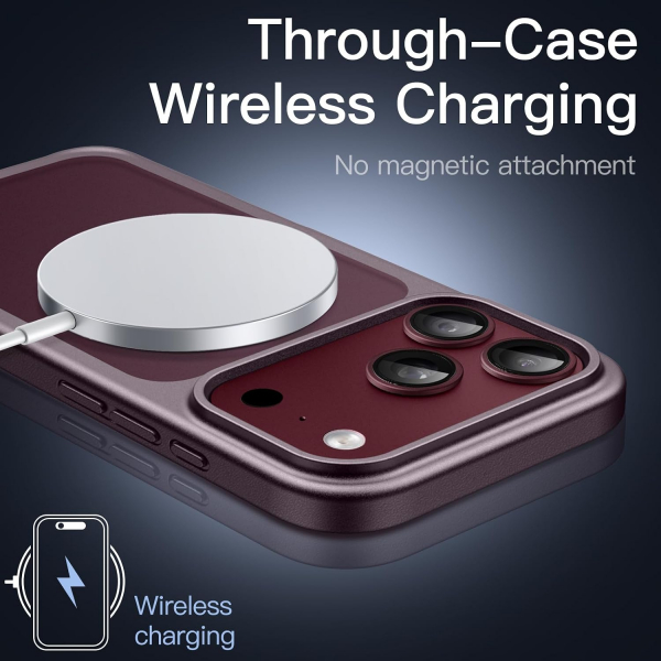 JETech iPhone 18 Pro Mat K�l�f-Dark Cherry
