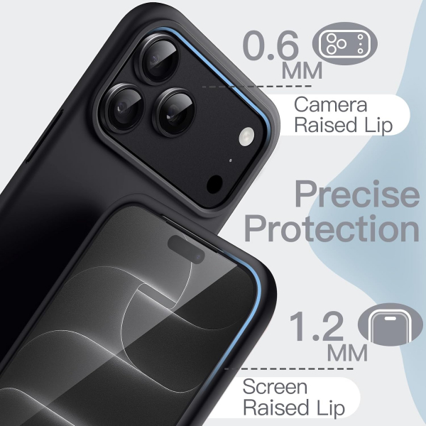JETech iPhone 18 Pro Silikon K�l�f-Black