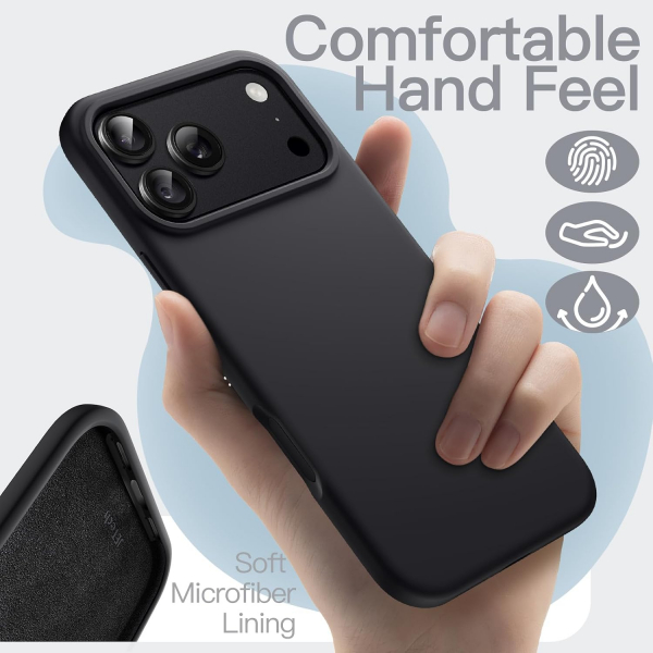 JETech iPhone 18 Pro Silikon K�l�f-Black