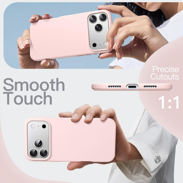 JETech iPhone 18 Pro Silikon K�l�f-Light Pink