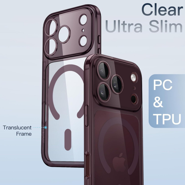 JETech iPhone 18 Pro Manyetik �nce K�l�f-Dark Cherry
