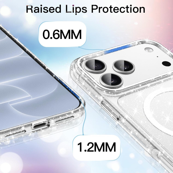 JETech iPhone 18 Pro Simli Manyetik K�l�f-Clear