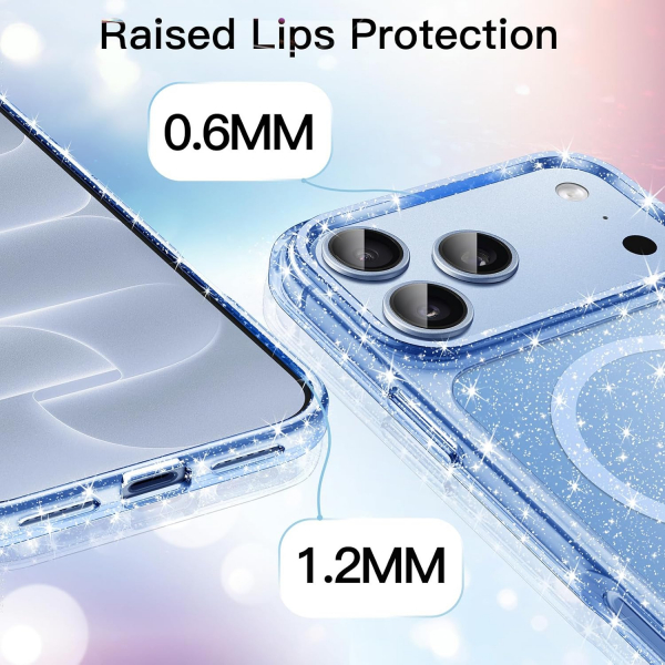 JETech iPhone 18 Pro Simli Manyetik K�l�f-Glacier