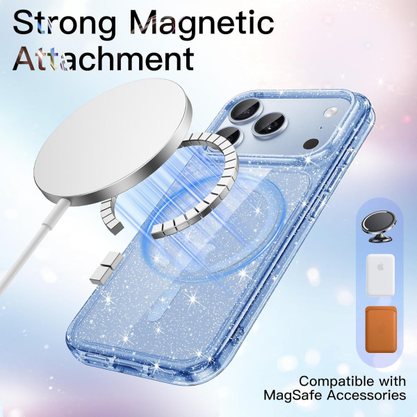 JETech iPhone 18 Pro Simli Manyetik K�l�f-Glacier