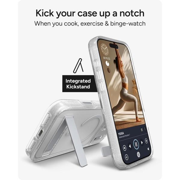 ZAGG Milan iPhone 18 Pro Standl� K�l�f-Silver Glitter