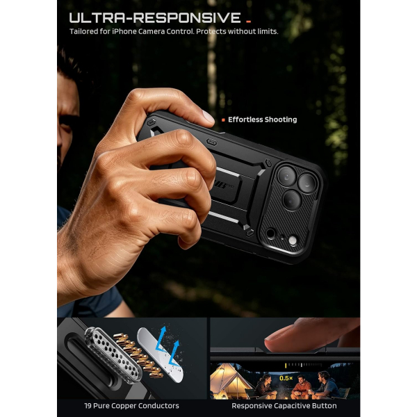 SUPCASE UB Pro iPhone 18 Pro Kemer Klipsi K�l�f-Black