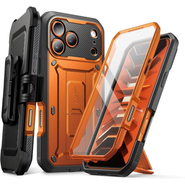 SUPCASE UB Pro iPhone 18 Pro Kemer Klipsi K�l�f-Coral