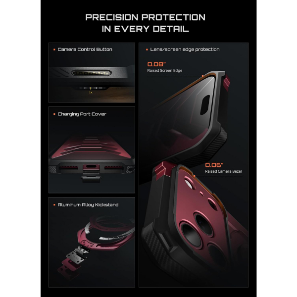 SUPCASE UB Grip iPhone 18 Pro Standl� K�l�f-Burgundy