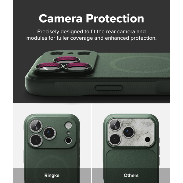 Rin Gke Onyx iPhone 18 Pro Manyetik K�l�f-Dark Green